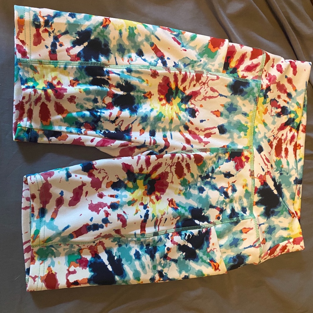 Tie dye yoga legging shorts